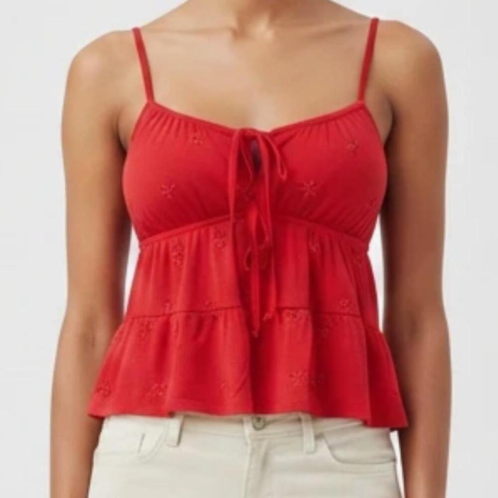 Red no boundaries babydoll top